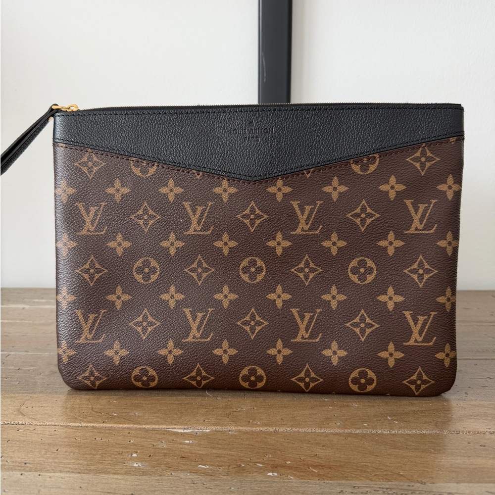 Louis Vuitton Black and Brown Pouch